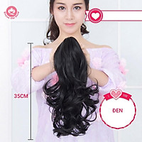 Đuôi tóc giả ngoặm xoăn sóng lửng 40cm. Hàng CAO CẤP tóc giả giống tóc thật