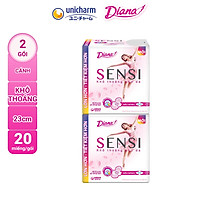 Combo 2 Băng Vệ Sinh Diana Sensi Siêu Mỏng Cánh 20 Miếng/Gói