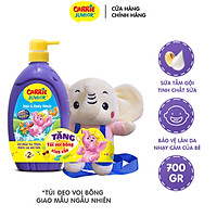 Sữa Tắm Gội cho bé Carrie Junior hương Tinh Chất Sữa 700g + Túi Đeo Hình Voi Bông