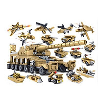 Bộ đồ chơi lắp ráp 16 in 1 Mô hình xe tăng
