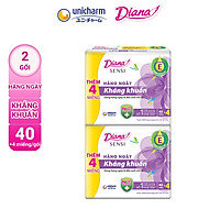 Combo 2 Băng Vệ Sinh Diana Sensi Hàng Ngày Kháng Khuẩn 40 Miếng/Gói - CộNg 4 Miếng/Gói