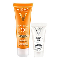 Bộ Đôi Kem Chống Nắng Ngăn Sạm Da, Giảm Thâm Nám Vichy Ideal Soleil Anti Dark Spot (50ml) + Sữa Rửa Mặt Tẩy Trang Purete Thermale 3in1 (5ml) - 100940175