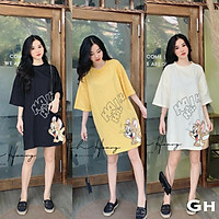 Váy suông in hình chuột jerry ha ha chất cotton cá tính