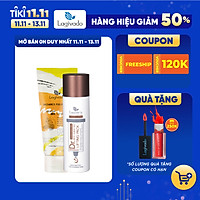 Bộ đôi Gel mặt nạ hồng sâm giảm mụn đầu đen Hàn Quốc Lagivado Dr. Red Ginseng 50 ml và tẩy tế bào da chết Radiance Peeling 50 ml.