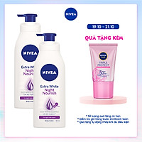 Bộ đôi Sữa Dưỡng Thể Trắng Da Nivea Ban Đêm (400ml) - 88126
