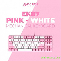 Bàn phím cơ Gaming DAREU EK87 Pink - Hồng (PINK-LED, Blue/ Brown/ Red D switch) Hàng Chính Hãng