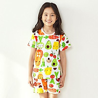 Bộ đồ ngắn tay mặc nhà cotton giấy cho bé gái U3020 - Unifriend Hàn Quốc, Cotton Organic