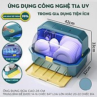 Tủ bát 1 tầng đựng dung tích 4 lít chứa được 16 chiếc bát có khử trùng ( Mầu ngẫu nhiên ) - Hàng chính hãng