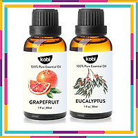 Combo Tinh Dầu Bưởi Hồng Kobi (30ml) + Tinh Dầu Khuynh Diệp Kobi (30ml) - Tinh Dầu Thiên Nhiên, Nguyên Chất Giúp Chăm Sóc Tóc, Xông Phòng Hiệu Quả