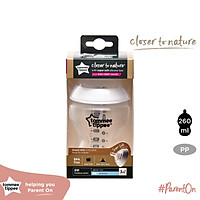 Bình sữa ty siêu mềm tự nhiên Tommee Tippee Closer to Nature 260ml, núm ty đi kèm 3-6 tháng