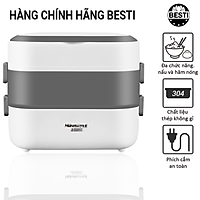Hộp Cơm Cắm Điện Hâm Nóng Besti 2 Tầng 4 Khay Inox Cao Cấp Không Gỉ, Hộp Cơm Cắm Điện Văn Phòng Sang Trọng Đa Năng, Tiện Lợi Dễ Sử Dụng - Hàng Chính Hãng