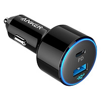 Adapter Sạc Xe Hơi 2 Cổng Anker PowerDrive+ Speed 49.5W Tích Hợp Cổng USB Type-C / Power IQ 2.0 Hỗ Trợ Power Delivery PD - A2229 - Hàng Chính Hãng
