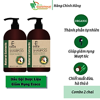 Dầu gội dươc liệu giảm rụng tóc với chiết xuất dừa, hà thủ ô Ecoco 336g - Combo 2 chai