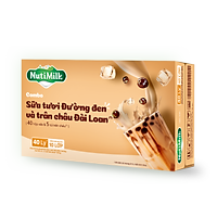 Thùng 40 Hộp NutiMilk Sữa tươi đường đen 180ml và 5 bịch trân châu Đài Loan TU.CBDD180TI NUTIFOOD