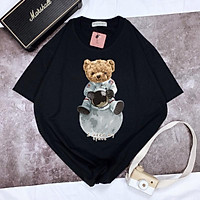 Áo Thun Tay Ngắn UNISEX in Decal IN DECAL GẤU MY SPACE - Hình chụp thật (Đủ size M-L-XL) - Số đo ở cuối