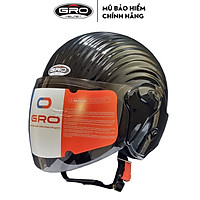 Mũ bảo hiểm 3/4 GRO ST08 vân sóng, kính dài, phong cách trẻ trung, an toàn, thời trang, nhiều màu cho nam và nữ - Hàng chính hãng