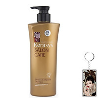 Dầu gội Kerasys Salon Care Nutritive - Dành cho tóc hư tổn Hàn Quốc 600ml tặng kèm móc khoá