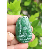 Mặt Dây chuyền Phật Bản Mệnh tuổi Dậu, Mệnh Mộc, Phật Bất Động Minh Vương, Đá Thạch Anh Xanh, Cỡ to BAN1
