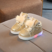 Autumn Children Shoes Girls Fashion LED Lights Soft Casual Sports Walking Toddler Baby Shoes for Kids Size 21-30