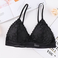 Áo ngực nữ viền Ren hoa khoét Cổ chữ V kiểu Pháp gợi cảm sexy - Áo bralette thoáng mát Không gọng Cúp mỏng nhẹ định hình form ngực