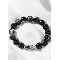 Vòng tay mã não mắt rồng phối tỳ hưu bạc Ngọc Quý Gemstone
