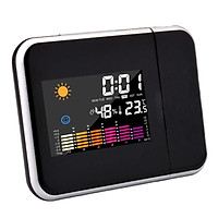 LED Digital Projection Alarm Clock Snooze Weather Thermometer LCD Display