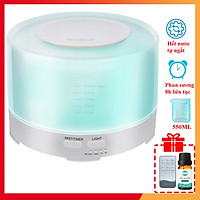 Máy Xông Tinh Dầu Khuếch Tán Phun Sương Trụ Trắng Bù Ẩm Phòng Điều Hoà Có Chế Độ Tự Ngắt Khi Hết Nước Có Đèn Led 7 Màu Phù Hợp Với Phòng 30m