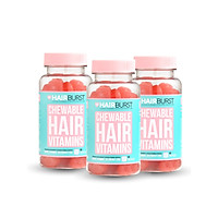 Combo 3 lọ kẹo dẻo vitamin chăm sóc, kích thích mọc tóc HAIRBURST chewable hair vitamins 60 gram/ 1 lọ