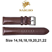 Dây Đồng Hồ Da Bò Thật 100%, Kiếu Cổ Điển, Cao Cấp - Sang Trọng, Mặt Lót Chống Thấm Mồ Hôi, Tích Hợp Lớp Gia Cố Chống Giãn Đặc Biệt, Phụ Kiện Khóa và Chốt Bằng Thép Không Gỉ 316L, Nhiều Màu, Nhiều Size - Hàng Chính Hãng SAIGIO