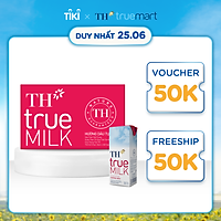 Thùng 48 hộp sữa tươi tiệt trùng hương dâu TH True Milk 180ml (180ml x 48)