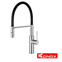 Vòi rửa bát thân mềm Konox, Model KN1618, Inox 304AISI tiêu chuẩn châu Âu, mạ PVD 5 lớp sáng bóng, Hàng chính hãng
