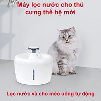 Máy lọc nước có đài phun cho mèo uống tự động, dung tích lớn 2,5L, máy cung cấp nước sạch cho thú cưng