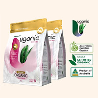 Combo 02 Sữa Hữu Cơ Tách Béo Uganic - Skim Cream Milk Premium Organic Milk Powder - 800g/túi