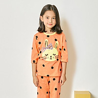 Bộ đồ lửng tay mặc nhà cotton mịn cho bé gái U2006 - Unifriend Hàn Quốc, Cotton Organic