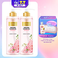 Combo 2 chai Sữa tắm nước hoa dưỡng ẩm sáng da Cindy Bloom Aroma Flower mùi hương ngọt ngào nữ tính 640g