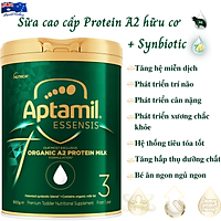 Sữa Tăng Cân Cho Bé 1 Tuổi Aptamil Essensis Protein A2 Hữu Cơ Số 3 NK Úc Giàu Dưỡng Chất Vitamin, Khoáng Chất, Omega-3, Men Vi Sinh Giúp Bé Phát Triển Toàn Diện Chiều Cao, Cân Nặng, Trí Não, Hỗ Trợ Tiêu Hóa Tốt, Tăng Chức Năng Hệ Miễn Dịch - Hộp 900g