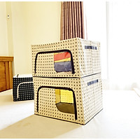 SET 2 TÚI ĐỰNG QUẦN ÁO KHUNG THÉP GẤP GỌN 66L - Dài 50 cm x Rộng 40 cm x Cao 33 cm.