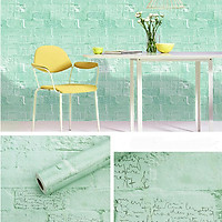 Cuộn 10m giấy dán tường 3D decal họa tiết khổ 45cm keo sẵn, không thấm nước