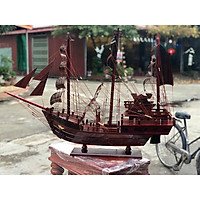 Thuyền mô hình phong thủy mang lại may mắn chất liệu gỗ Cẩm Ta cực đẹp ( Dài 60cm)