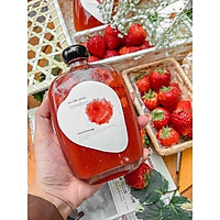 Chai thuỷ tinh 350ml dáng dẹt đựng cafe, nước ép, trang trí decor..