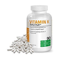 Vitamin K Triple Play (Vitamin K2 MK7 / Vitamin K2 MK4 / Vitamin K1) Full Spectrum Complex Vitamin K Supplement, 90 Capsules
