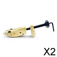 2xWood Wooden Shoe Stretcher Shoe Tree Adjustable Shoe Extender Shaper M (39-41) -Wood