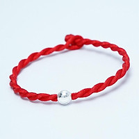 Vòng tay sợi chỉ đỏ mix Bi bạc 925 may mắn Minh Thoa Jewelry dây lụa xoắn, xinh xắn