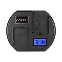 Ổ Sạc Nhanh Andoer Màn Hình LCD Củ Sạc Nhanh US Đầu Cắm USB Cho Pin Canon LP-E6 Cho Máy Ảnh Canon EOS 60D 70D 80D 6D 6D2 7D 7D2 5DSR 5D2 5D3 5D4 MarK II III IV (2 Khe) Đen