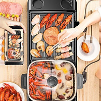 Bếp lẩu nướng đa năng 2 ngăn mẫu to dành cho gia đình