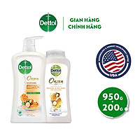 Sữa tắm Dettol Onzen mật ong kháng khuẩn và dưỡng thể 950G tặng sữa tắm 200G