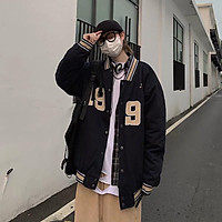 ☇Áo bomber kaki 1990 chữ vàng from rộng unisex style ulzzang