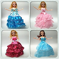 5Pcs Doll Wedding Dress Bowknot Lace Party Gown Clothes