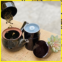 Hộp đựng trà cà phê phong cách sơn mài bóng đẹp sang trang với 2 lớp nắp đậy 350ml