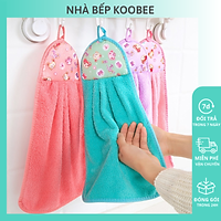 Khăn lau tay nhà bếp có móc treo SIZE LỚN LOẠI 1 - Khăn lau tay đa năng dày dặn siêu thấm KooBee (NB13)